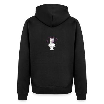 Büste einer Frau markiert. Kunst - Unisex Premium Bio Zip Hoodie - Schwarz - Hinten - Nico (187cm)
