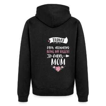 Merci d’être toujours mon plus grand... - Veste à capuche bio Premium Unisexe - noir - Dos - Nico (187cm)