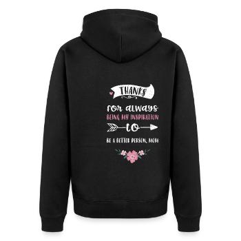 Merci d’être toujours mon inspi... - Veste à capuche bio Premium Unisexe - noir - Dos - Nico (187cm)