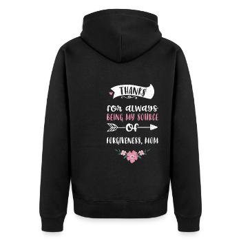 Thanks for always being my sourc... - Unisex Premium Organic Zip Hoodie - black - Back - Nico (187cm)