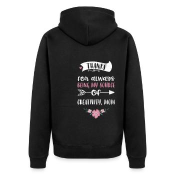 Thanks for always being my sourc... - Unisex Premium Organic Zip Hoodie - black - Back - Nico (187cm)