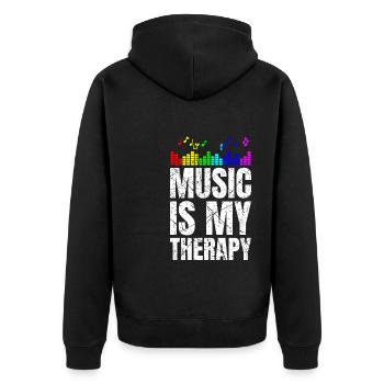 La musique est ma thérapie Musicien Mélomanes - Veste à capuche bio Premium Unisexe - noir - Dos - Nico (187cm)