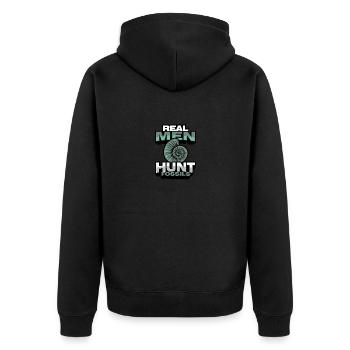 Collecting fossils - Unisex Premium Organic Zip Hoodie - black - Back - Nico (187cm)