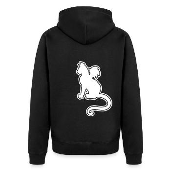 bat cat silhouette Halloween - Unisex Premium Organic Zip Hoodie - black - Back - Nico (187cm)