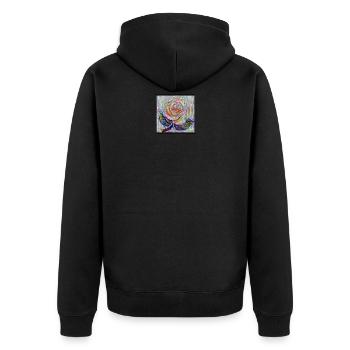 Rose blanche - Veste à capuche bio Premium Unisexe - noir - Dos - Nico (187cm)