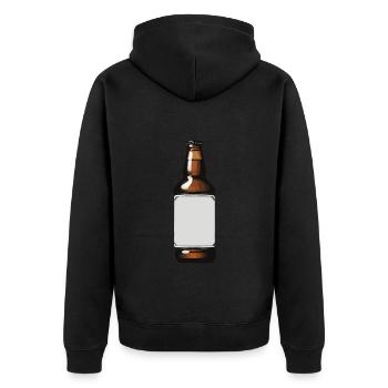 Beer Bottle Beer Drinking Icon - Unisex Premium Organic Zip Hoodie - black - Back - Nico (187cm)