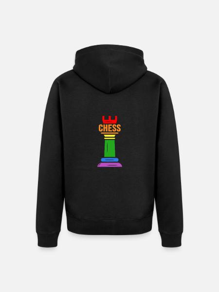 Schach Schachmatt Schachspieler "LGBT-Chess" - Premium økologisk unisex-hættejakke - sort