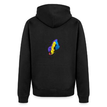 Sweden Sweden Nordic Symbols 5 - Unisex Premium Organic Zip Hoodie - black - Back - Nico (187cm)