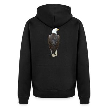 Adler, Greifvogel, Raubvogel, Falkner, Falknerei - Unisex Premium Bio Zip Hoodie - Schwarz - Hinten - Nico (187cm)