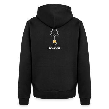 Yoga Man Relaxation Exercise Scribble Sports - Unisex Premium Organic Zip Hoodie - black - Back - Nico (187cm)