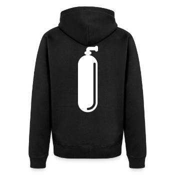 Oxygen diving symbol - Unisex Premium Organic Zip Hoodie - black - Back - Nico (187cm)