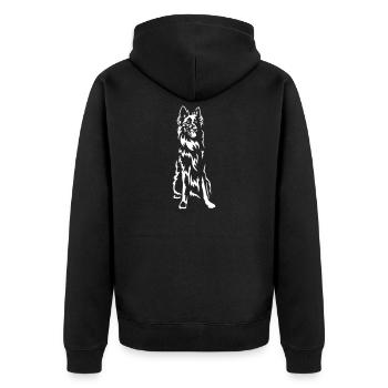 Groenendael « Édition Noire » - Veste à capuche bio Premium Unisexe - noir - Dos - Nico (187cm)