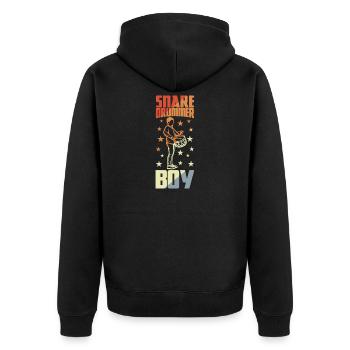 Small drummer - Unisex Premium Organic Zip Hoodie - black - Back - Nico (187cm)