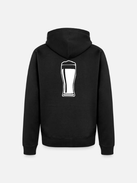 Glas Bier Bierglas Geschenk Biertrinker - Unisex Premium Bio Zip Hoodie - Schwarz