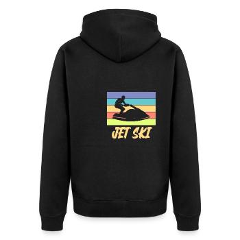 jet ski - Unisex Premium Organic Zip Hoodie - black - Back - Nico (187cm)