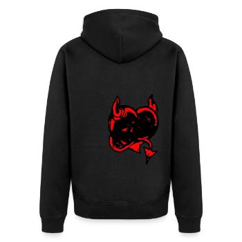 Demon heart - Unisex Premium Organic Zip Hoodie - black - Back - Nico (187cm)
