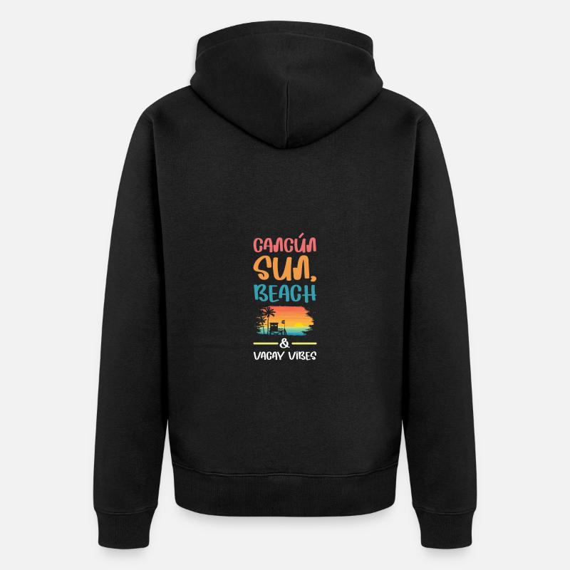 Ambiance de vacances à Cancún - Veste à capuche bio Premium Unisexe - noir