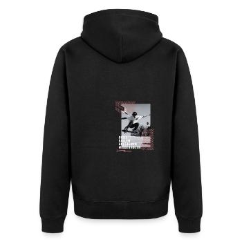 Skateboard Ollie Jungen Geschenkidee - Unisex Premium Bio Zip Hoodie - Schwarz - Hinten - Nico (187cm)