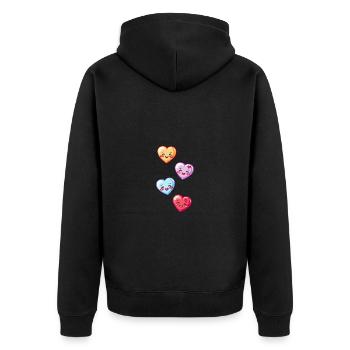 Coeurs Amour Comic Amour - Veste à capuche bio Premium Unisexe - noir - Dos - Nico (187cm)