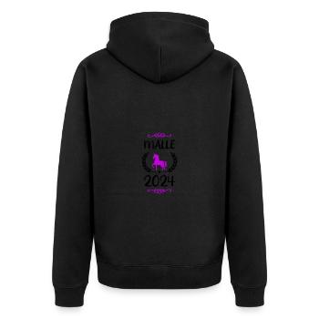 Malle 2024 Einhorn Mallorca - Unisex Premium Bio Zip Hoodie - Schwarz - Hinten - Nico (187cm)