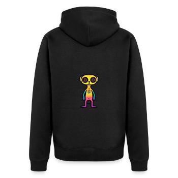 Erdmännchen Halloween Tier - Unisex Premium Bio Zip Hoodie - Schwarz - Hinten - Nico (187cm)