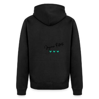RETRAITE. BONNE RETRAITE. JOYEUSE RETRAITE - Veste à capuche bio Premium Unisexe - noir - Dos - Nico (187cm)