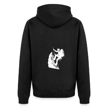 Mountaineers on the rope Mountain Summit sports Climbing - Unisex Premium Organic Zip Hoodie - black - Back - Nico (187cm)
