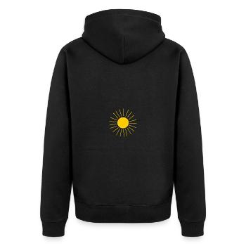 Sonne Sommer Urlaub Strand - Unisex Premium Bio Zip Hoodie - Schwarz - Hinten - Nico (187cm)