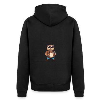 Vacances de bande dessinée de castor - Veste à capuche bio Premium Unisexe - noir - Dos - Nico (187cm)