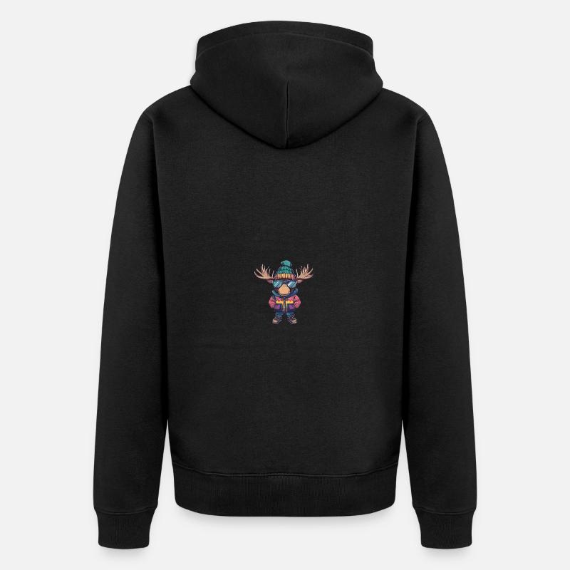 Bande dessinée d’hiver Moose - Veste à capuche bio Premium Unisexe - noir