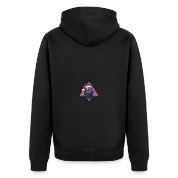 Pferd Weihnachten Cool - Unisex Premium Bio Zip Hoodie - Schwarz - Hinten - Nico (187cm)