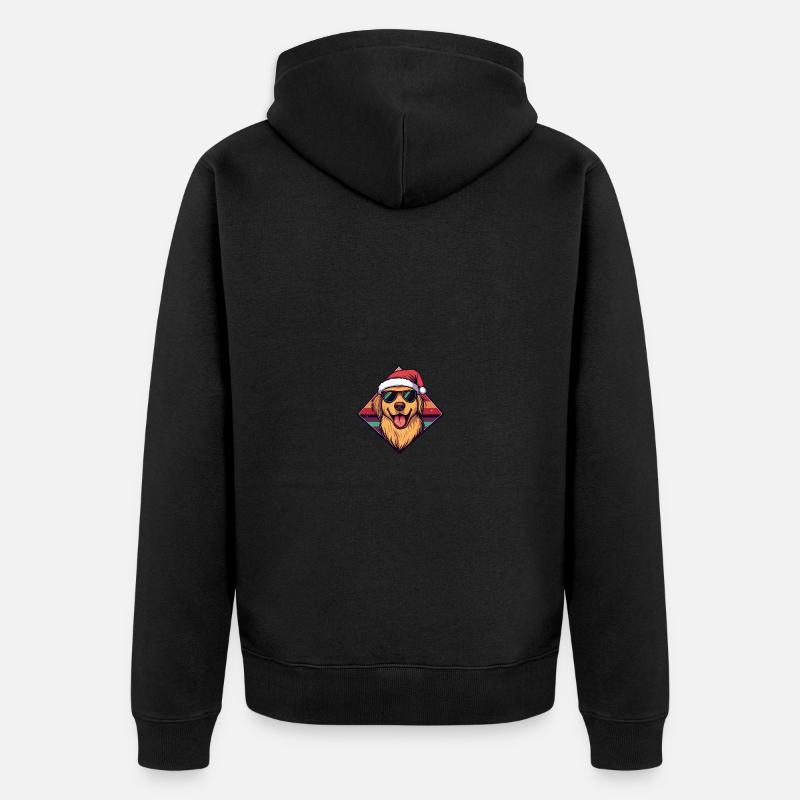 Golden Retriever Chien Noël Cool - Veste à capuche bio Premium Unisexe - noir