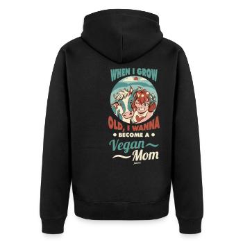 quand je serai grande, je deviendrai une mère végétalienne - Veste à capuche bio Premium Unisexe - noir - Dos - Nico (187cm)