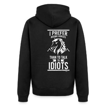 riding Equestrian sport Pony Horse stable Riding stable - Unisex Premium Organic Zip Hoodie - black - Back - Nico (187cm)