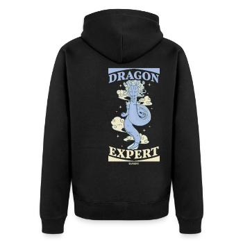 Dragon Expert - Unisex Premium Bio Zip Hoodie - Schwarz - Hinten - Nico (187cm)