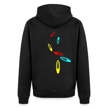 Surfboard icon icon - Unisex Premium Organic Zip Hoodie - black - Back - Nico (187cm)