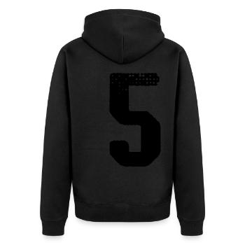 Maillot numéro 5 - Veste à capuche bio Premium Unisexe - noir - Dos - Nico (187cm)