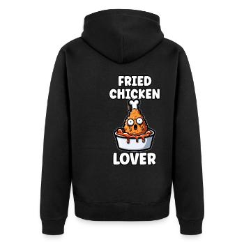 Poulet frit Ailes de poulet Poulet Cadeau - Veste à capuche bio Premium Unisexe - noir - Dos - Nico (187cm)