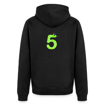 Zahl 5 Schlange Kinder - Unisex Premium Bio Zip Hoodie - Schwarz - Hinten - Nico (187cm)