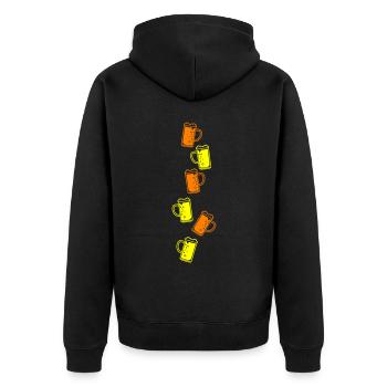 Icône de bière chope de bière - Veste à capuche bio Premium Unisexe - noir - Dos - Nico (187cm)