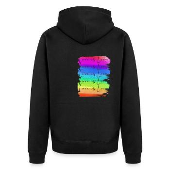 l’amour est l’amour, les cœurs, coloré, arc-en-ciel, l’amour, le rétro - Veste à capuche bio Premium Unisexe - noir - Dos - Nico (187cm)