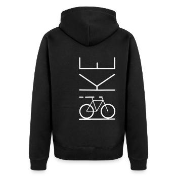Fahrrad bike biker - Unisex Premium Bio Zip Hoodie - Schwarz - Hinten - Nico (187cm)