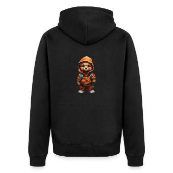 Hip-hop et mode urbaine pour des ambiances streetwear cool - Veste à capuche bio Premium Unisexe - noir - Dos - Nico (187cm)