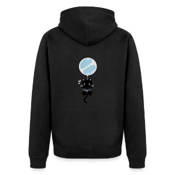 Kawaii cat - Unisex Premium Organic Zip Hoodie - black - Back - Nico (187cm)