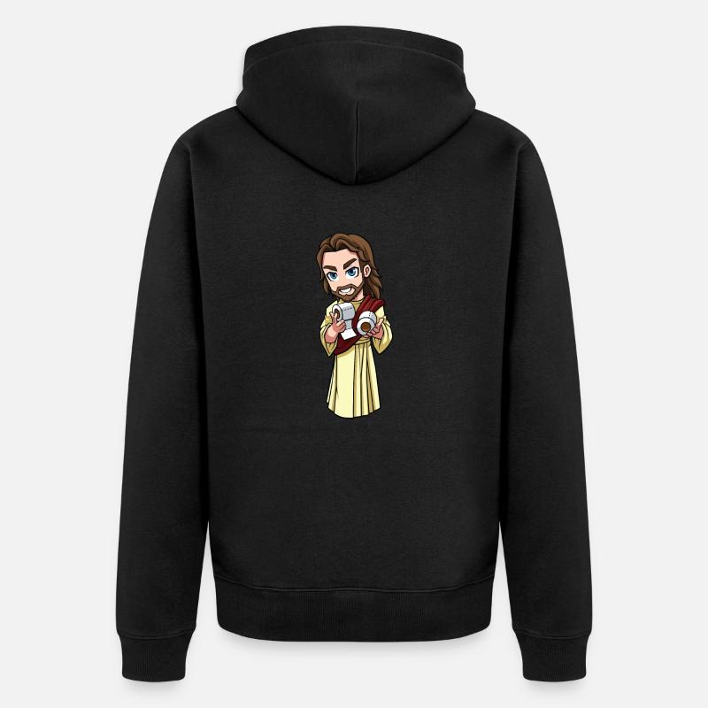 Papier toilette Jésus - Veste à capuche bio Premium Unisexe - noir
