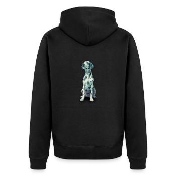 Pop Art Dalmatian - Unisex Premium Organic Zip Hoodie - black - Back - Nico (187cm)
