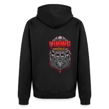 Norse Viking Mythology Design for Viking Warriors - Unisex Premium Bio Zip Hoodie - Schwarz - Hinten - Nico (187cm)