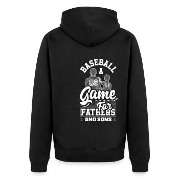 A Game For Fathers And Sons Fathers Day Baseball - Unisex Premium Organic Zip Hoodie - black - Back - Nico (187cm)
