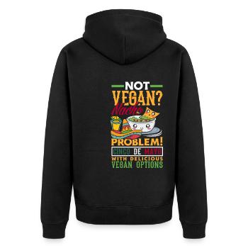 Nacho problem! Cinco de Mayo with delicious vegan - Unisex Premium Bio Zip Hoodie - Schwarz - Hinten - Nico (187cm)