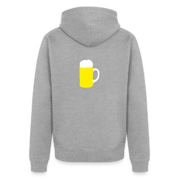 Funny Mallorca Beer Glass LOGO, Chemise de bière d’alcool - Veste à capuche bio Premium Unisexe - gris chiné - Dos - Nico (187cm)